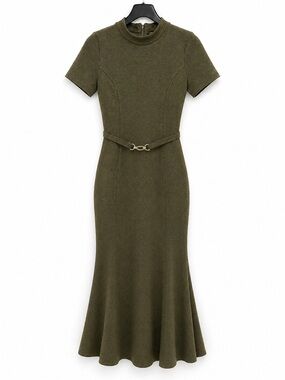 knee length dresses for ladies Zara Pink Satin High Neck Midi Dress With Jewel Buttons Size S Small l –  Afashionistastore main image 1